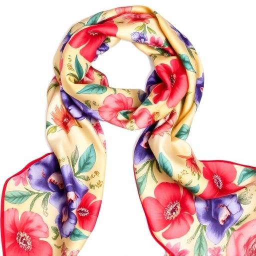 Foulard in seta con motivo floreale