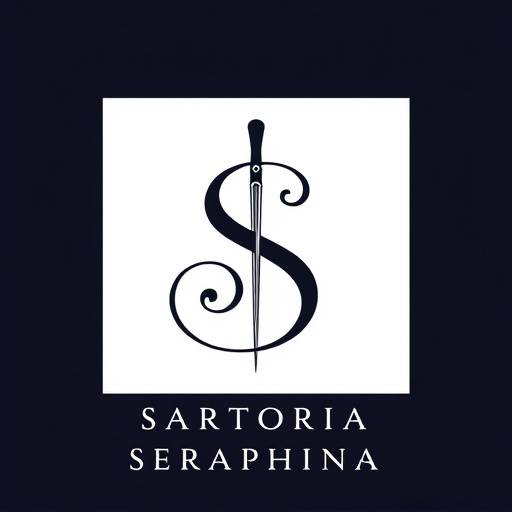 Logo di Sartoria Seraphina, un ago stilizzato che cuce una 'S' elegante.